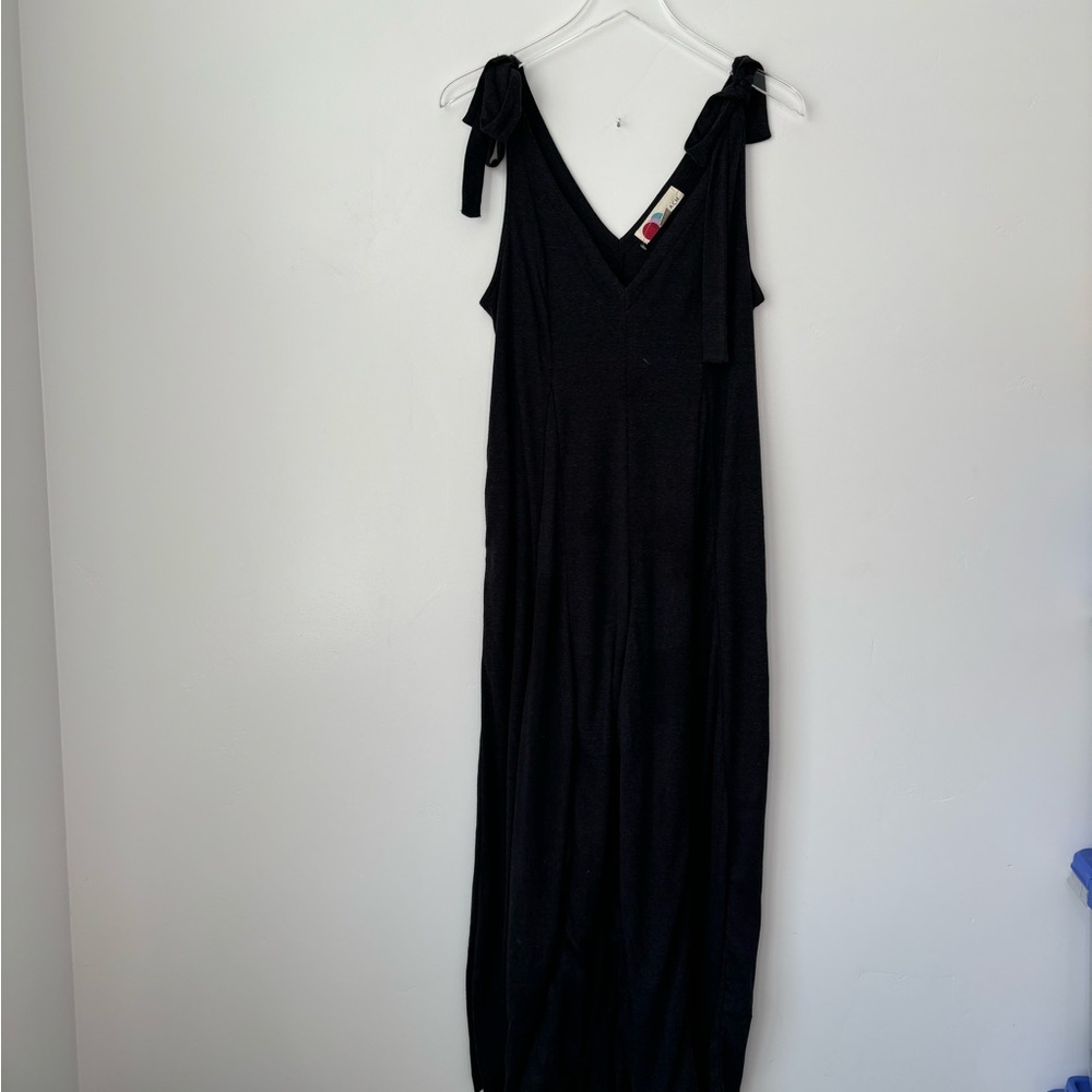 New Free People Beach Alice One-piece Jumpsuit Flare Leg Tie Straps Char… - Picture 5 of 6